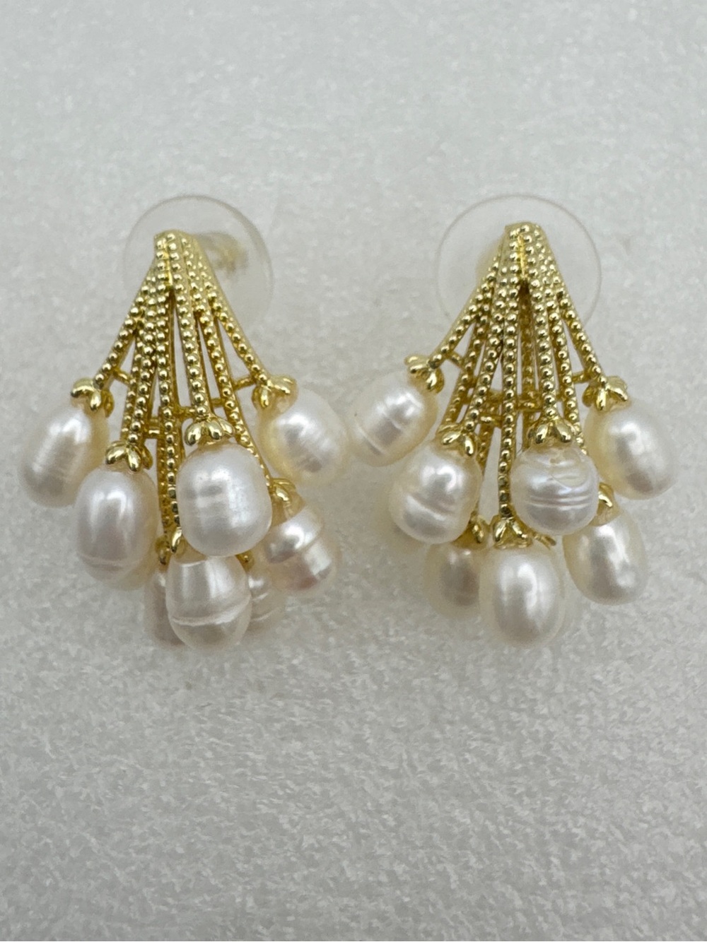 Real fresh water pearl cascade earrings